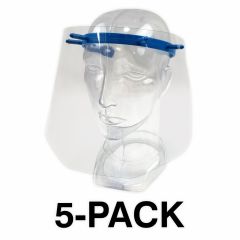 FACE SHIELD, 180 DEGREE PROTECTION - 5-PACK
